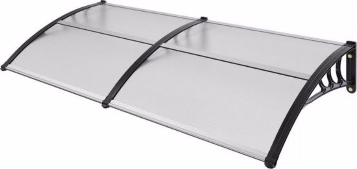 Tettoia per porta - Tettoia per porta d'ingresso - Tettoia in policarbonato - Protezione UV UPF50+ - Resistente alle intemperie - 965x1987 mm
