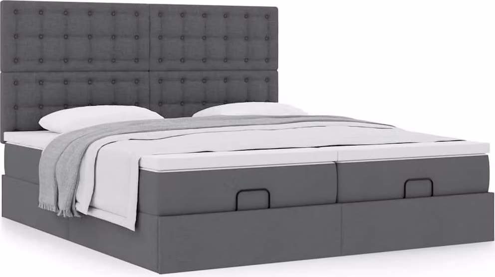 Struttura Letto Pouf con Materassi 180x200 cm in Tessuto