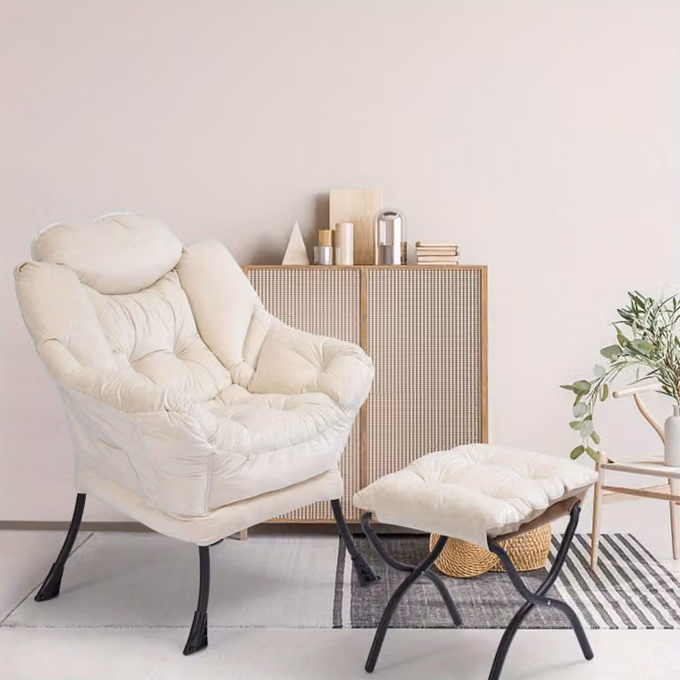 Poltrona reclinabile con poggiapiedi – Design moderno e rivestimento in poliestere