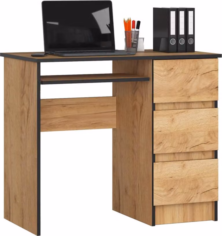 Scrivania ZORLAN - rovere craft, versione a destra