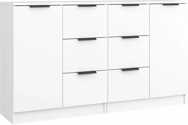 Credenze 2 pz | Madia | Buffet da pranzo | Armadio da pranzo Bianche 60x30x70 cm in Legno Multistrato