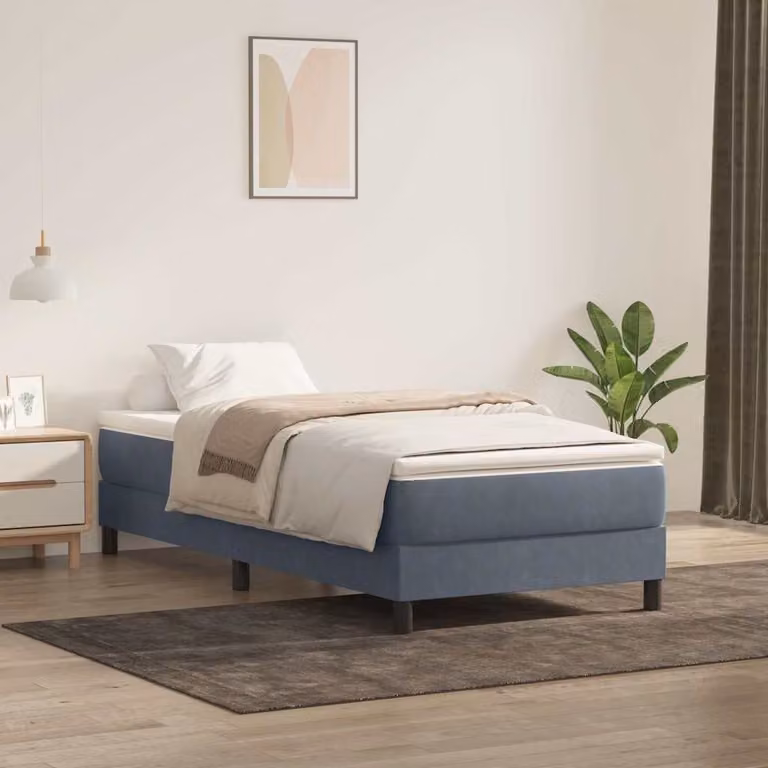 Maison Exclusive - Giroletto a Molle con Materasso Grigio Scuro 80x220 cm Velluto