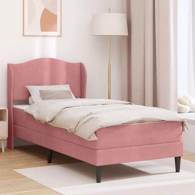 Struttura del letto con testiera in velluto rosa vidaXL L/P/H: 202 x 100 x 104 cm – 1