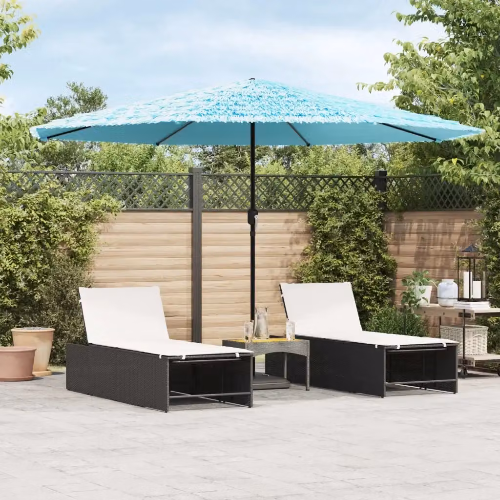 Ombrello da giardino DESIGN IN blu con palo centrale in acciaio e copertura in poliestere L: 388 cm, P: 388 cm, H: 248 cm – 2