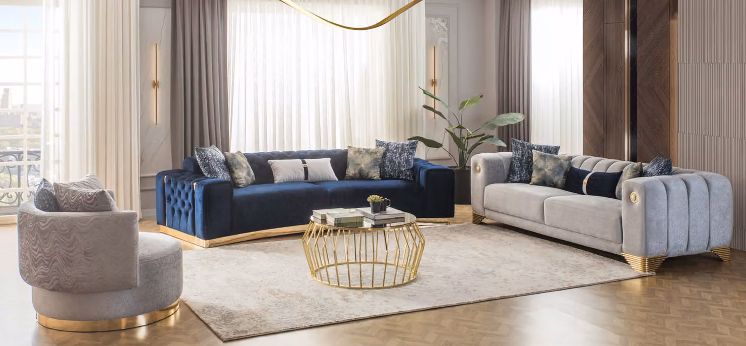 Moderne Polster Sofagarnitur Designer Textil Möbel 4-Sitzer Dreisitzer