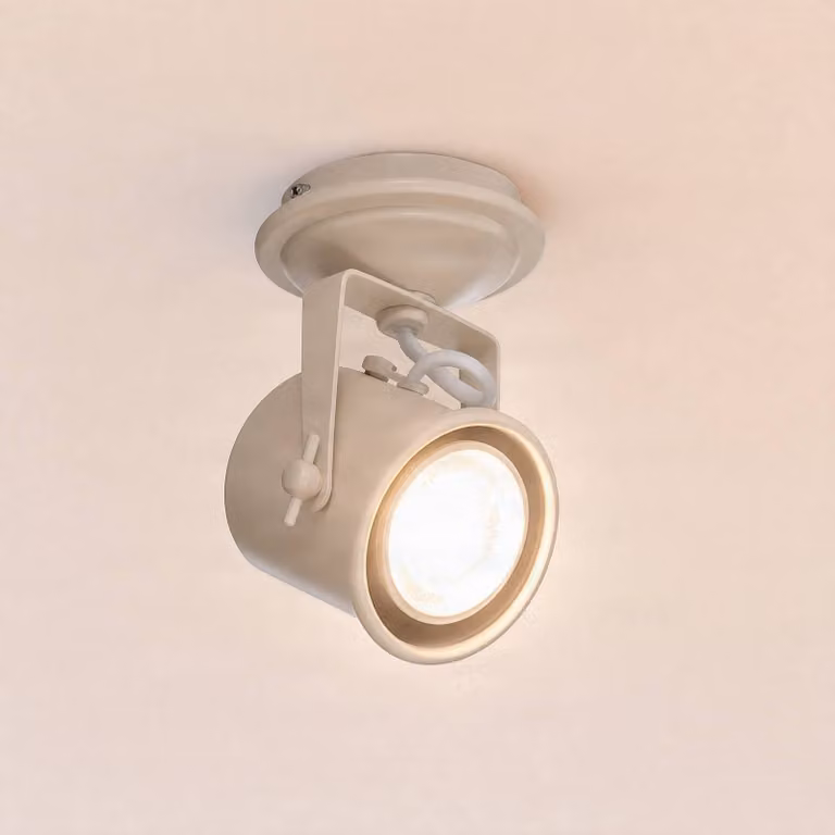 Faretto da soffitto Canico, a una luce, color crema Canico Argon, dimmerabile, Crema / Ambra, Soggiorno / Sala da pranzo, Metallo, Moderno, Faretto alogeno