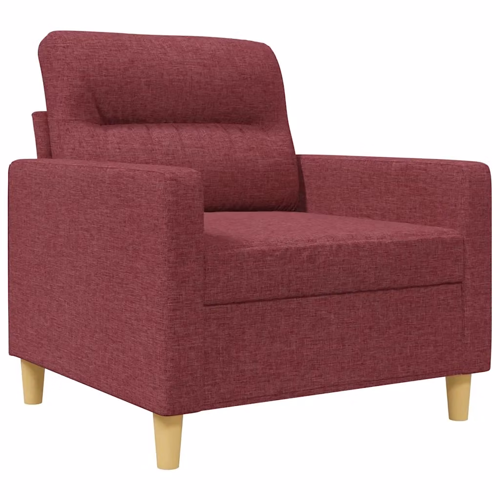 Poltrona Lounge Moderna in Tessuto Rosso con Braccioli e Struttura in Metallo – 2