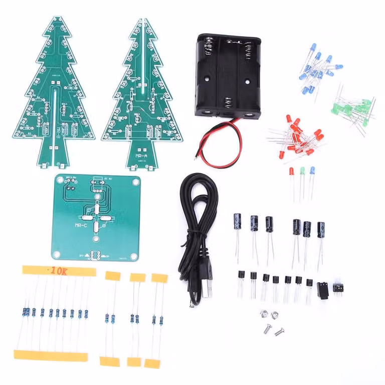 albero di Natale 3D, LED albero di Natale PCB, PCB albero di Natale stereo, kit di circuiti elettronici fai da te, LED albero di Natale fai da te