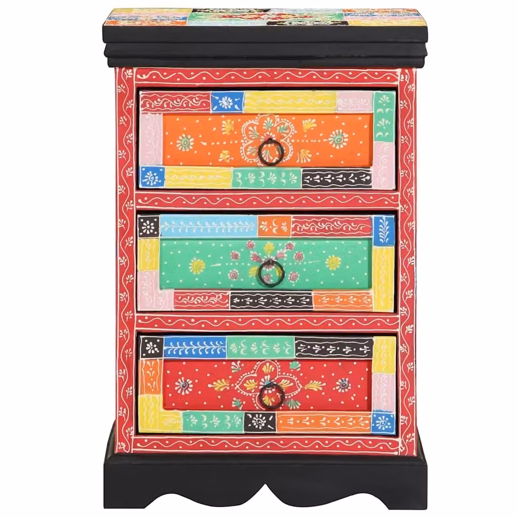 Mobile con Cassetti Multicolore in Legno di Mango vidaXL L/P/H: 40 x 40 x 60 cm – 2