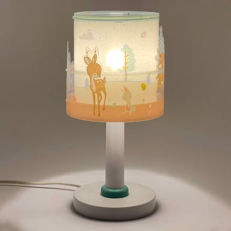 Dalber Lampada da tavolo Loving Deer, Bianco / Opale, Cameretta, Plastica, Lampada da tavolo