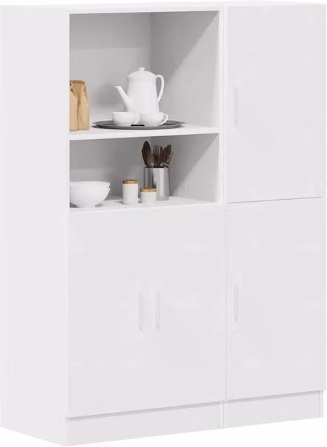 Set di Mobili da Cucina 2 pz-Armadietto Cucina Bianco in Truciolato