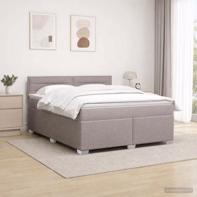 Letto box spring con materasso ibrido vidaXL in tessuto, L/P: 140 x 200 cm – 1