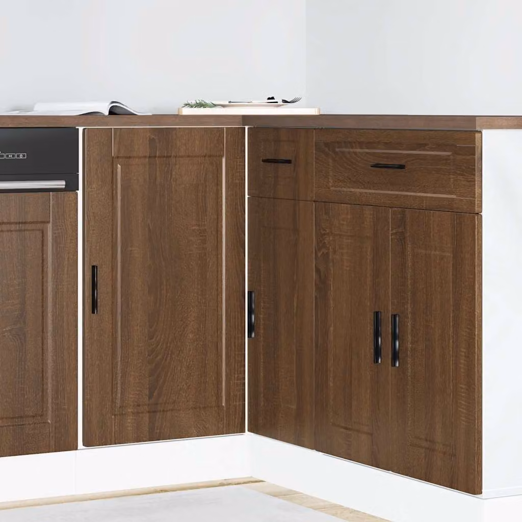 Base da cucina moderna vidaXL Porto in legno multistrato marrone con ante a battente L 46,0 cm, P 46,0 cm, H 81,5 cm