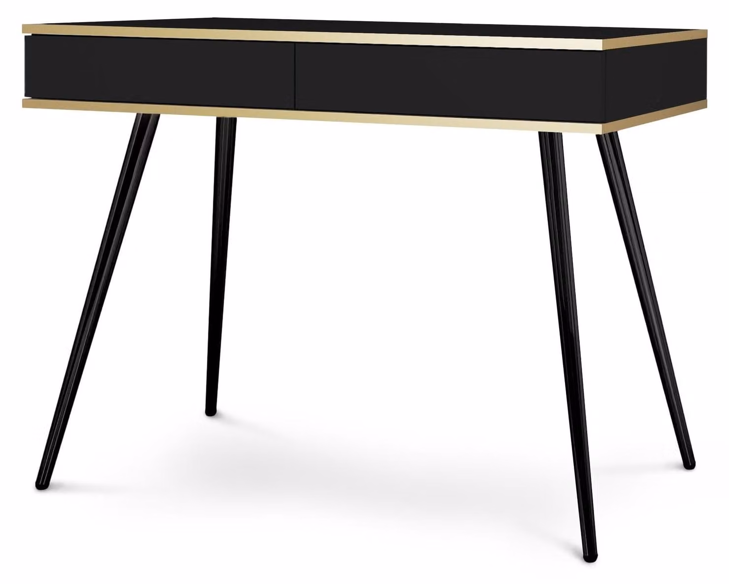 Comodino Meva, colore nero, gambe nere