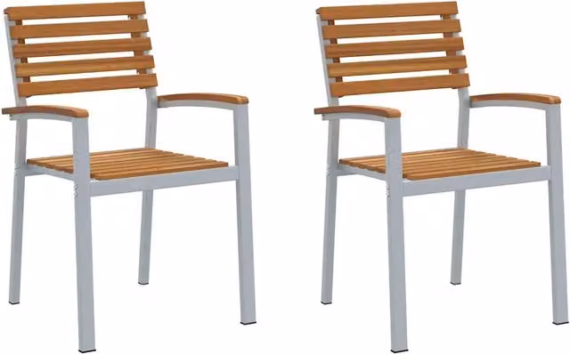 Sedia da Giardino 2 pz | Sedie da Esterno Marrone 56 x 57 x 87 cm