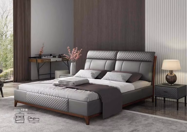 Bett Polster Design Luxus 180x200cm Doppel Hotel Betten Ehe Schlaf Zimmer Leder