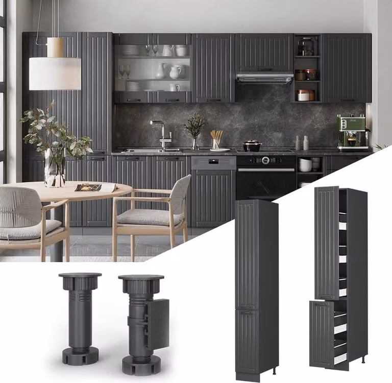 Mobiletto base per cucina Vicco Fame-Line Grigio scuro 30 cm, Model 56952