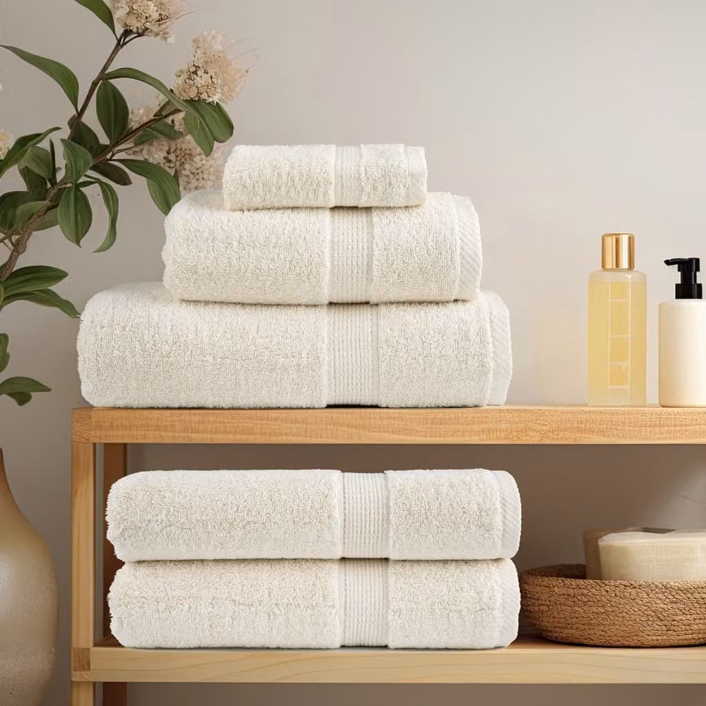 vidaXL Asciugamani da Bagno SOLUND 2 pz Crema 50x100 cm 600 g/m²