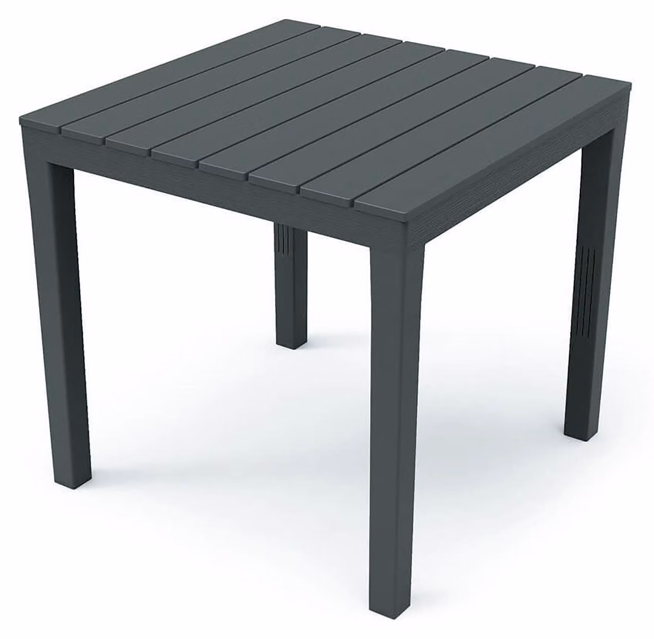 Tavolo da giardino quadrato, color antracite, dimensioni 78x78x72 cm, aspetto legno