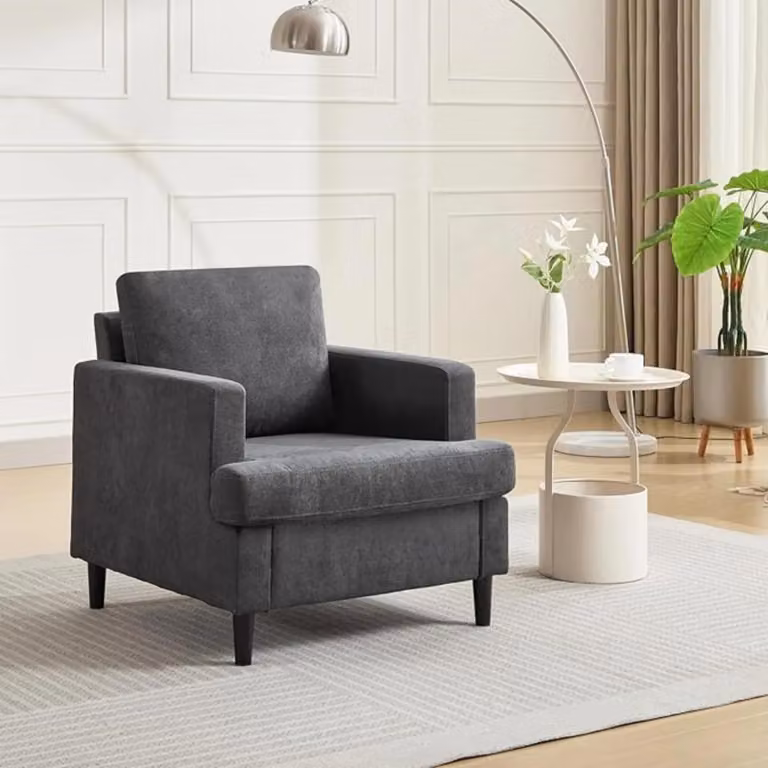 Divano da salotto - Divano ad angolo a L - Struttura in metallo - Stile moderno - Da montare - Larghezza inferiore a 200 cm - Grigio scuro