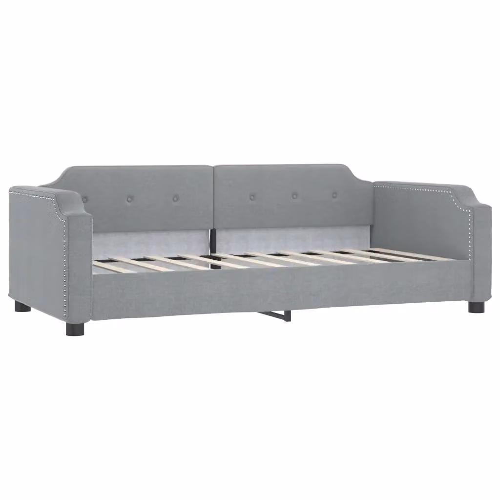 Letto da giorno moderno vidaXL in tessuto grigio con struttura in legno e metallo L/P/H: 190 x 110 x 66,5 cm – 2