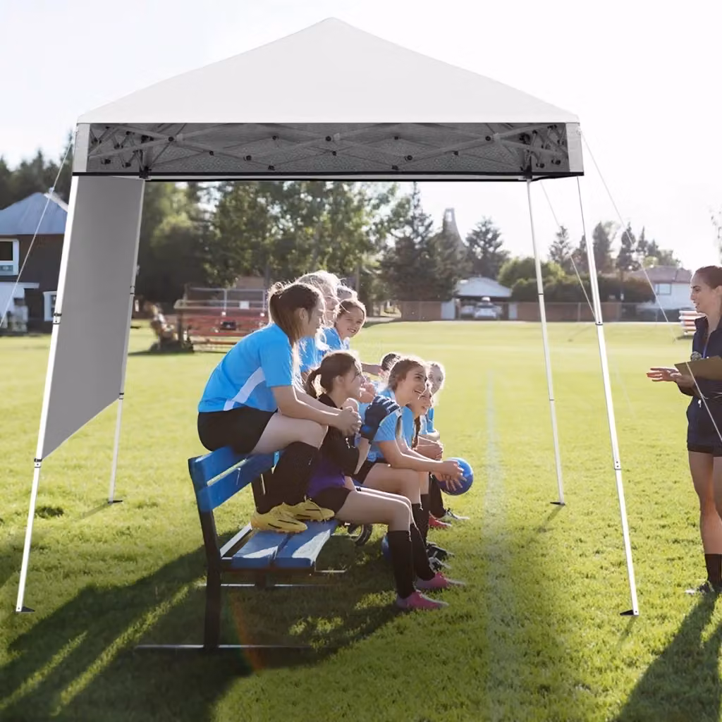 Gazebo pieghevole pop-up per esterni con gambe regolabili Design In, Bianco, L 180 x P 180 cm – 2