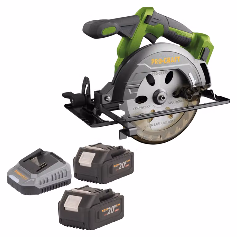Sega circolare a batteria Procraft PCA32-BB 20 V 165 mm Brushless + 2x batteria 4,0 Ah + caricabatteria