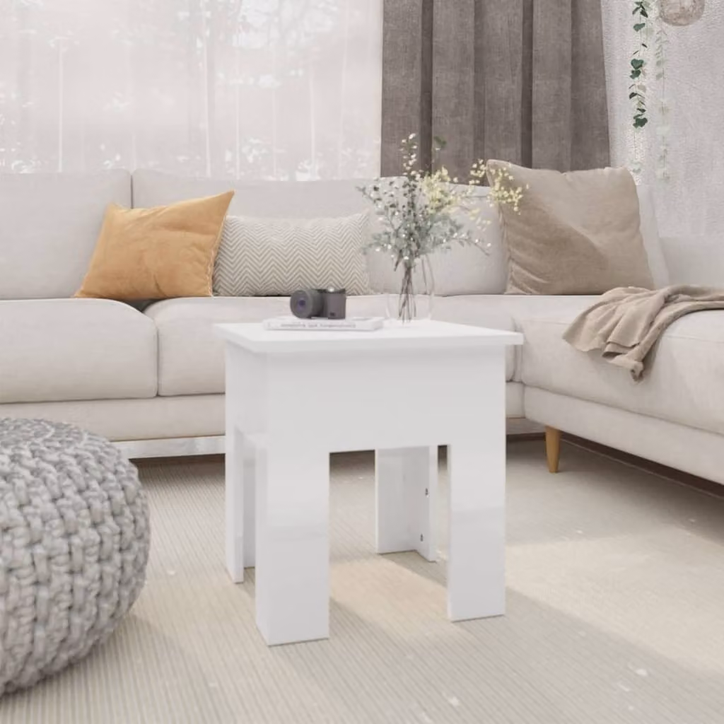 Maison Exclusive - Tavolino da salotto bianco lucido 40x40x42 cm in materiale composito