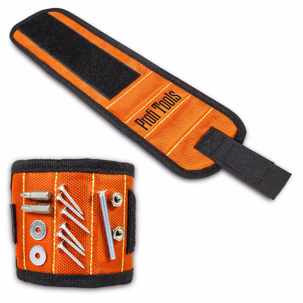Profi Tools Bracciale magnetico fai da te, 32 x 9 cm, arancione