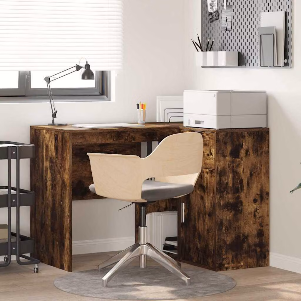 Maison Exclusive - Scrivania ad angolo con cassetto Rovere fumé 102 x 88 x 75 cm