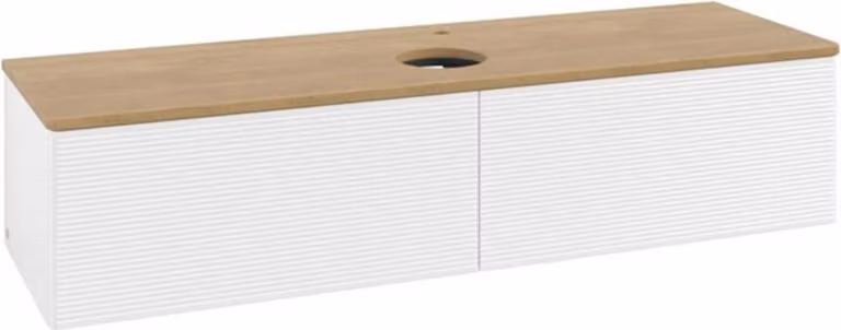 V&B Mobiletto con struttura frontale - illuminazione Antao 160x50cm, HL, WBP hon. Oa, wh. w Lac