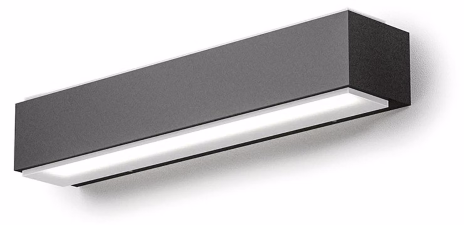 Applique LED GES963C 20W Biemissione 919lm 3000K in Alluminio Pressofuso Grigio Antracite - Lampada da Parete per Esterni IP65 - Gea Luce
