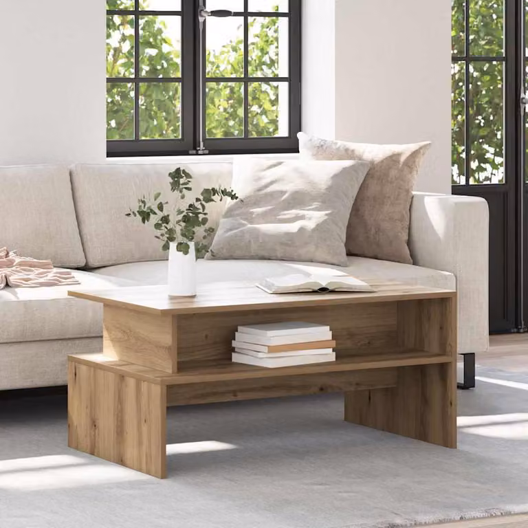 Maison Exclusive - Tavolino Artisan in rovere 90 x 55 x 42,5 cm Materiale ligneo