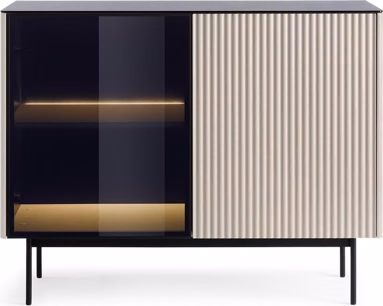 Comodino, in cashmere, dimensioni 107 x 84 x 39 cm, colore beige, dimensioni 107 x 84 x 39 cm