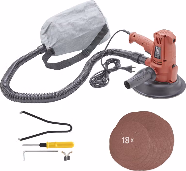 Levigatrice per soffitti AREBOS® 710W | 6 velocità, 1500-3000 rpm | 18 carte abrasive