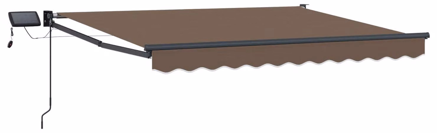 Tenda retrattile manuale con LED Tortora