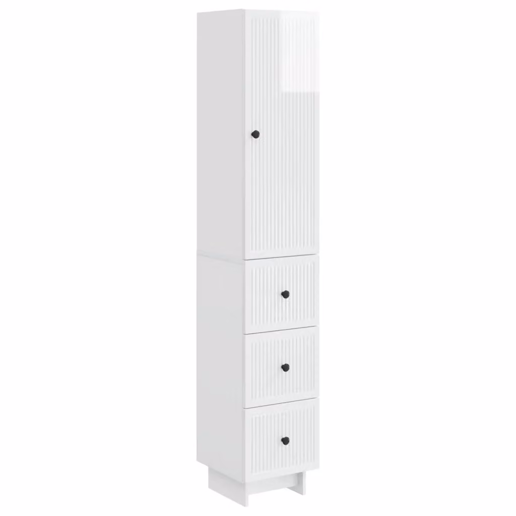 Set di 2 armadi moderni vidaXL in MDF bianco opaco con cassetti e ripiani interni per camera da letto