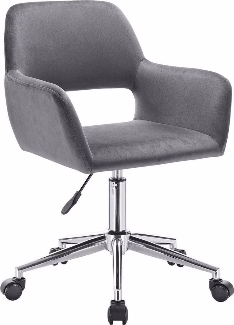 Sedia da ufficio Bolt Edge – Velluto – Grigio scuro – Ergonomica – Regolabile in altezza – Con braccioli