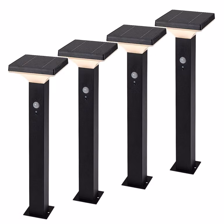 Lampada solare per esterni, lampada da terra LED, 4W, grado di protezione IP44, colore nero, confezione da 4 pezzi, marca Rabalux