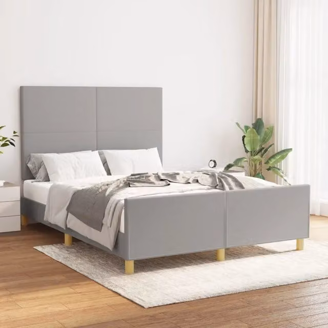 Giroletto senza Materasso-Struttura Letto Grigio Chiaro 140x200 cm Tessuto 261580