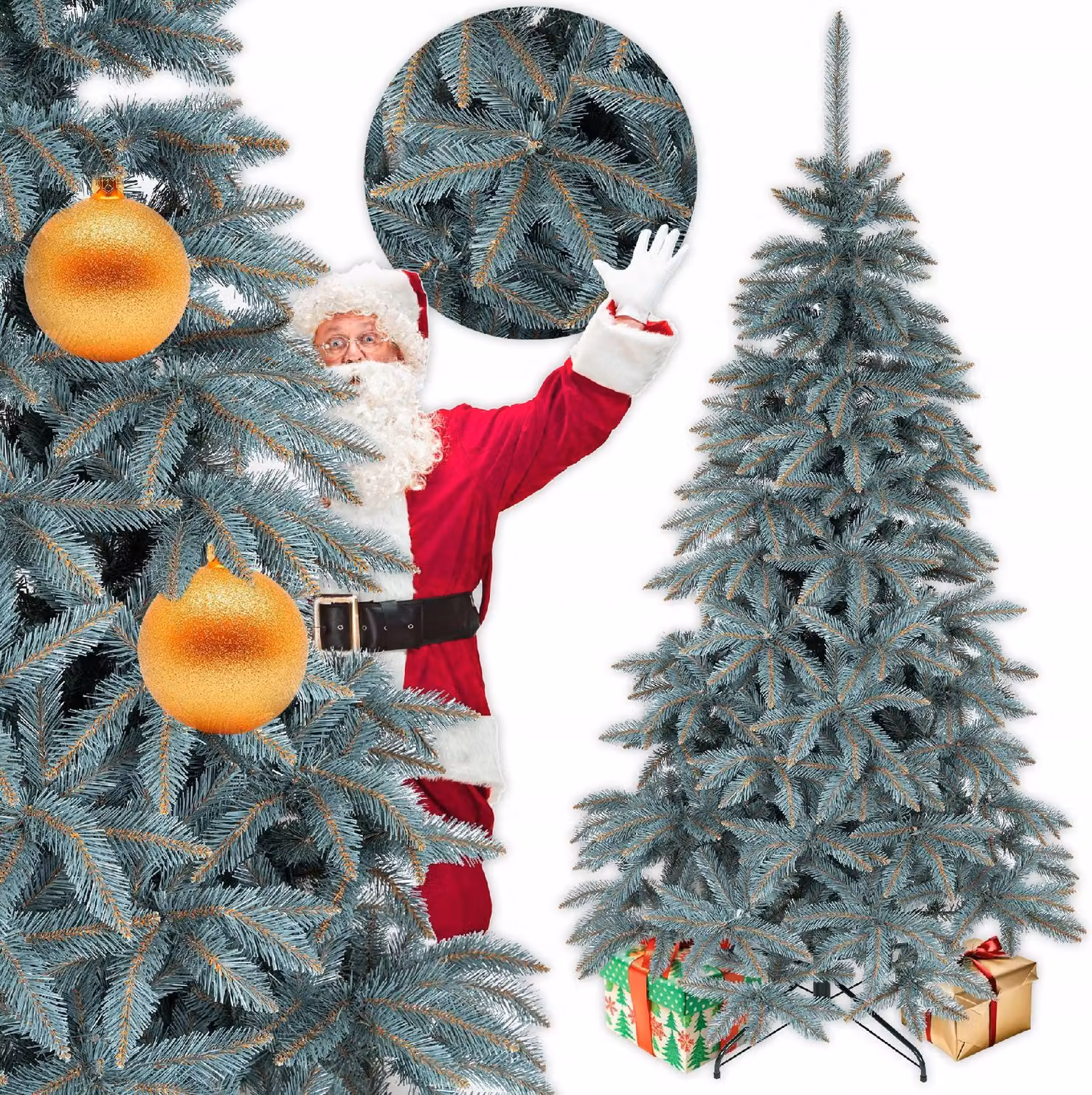 Albero di Natale artificiale come un vero abete rosso, 220 cm, denso, bello, edizione limitata