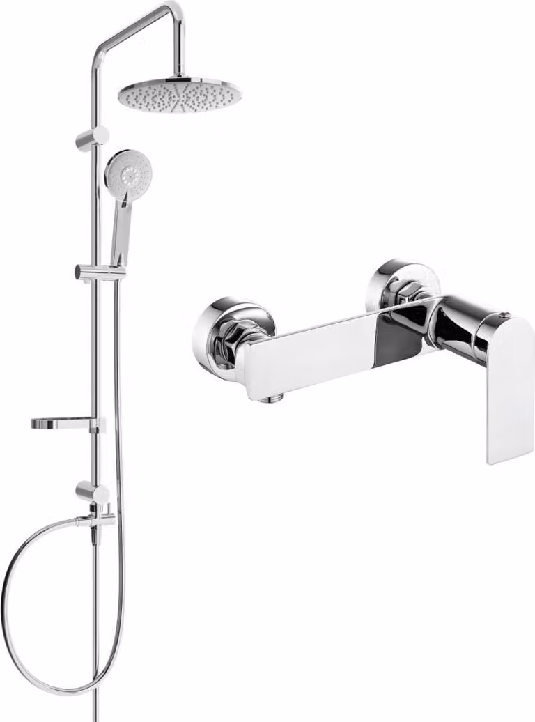 Mexen Carl set doccia esterna con soffione e miscelatore doccia Zero, cromo - 71140240-00