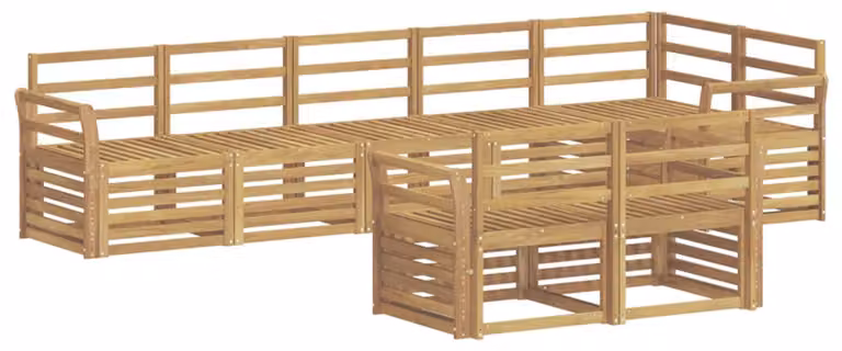Set di divani da esterno, 8 pezzi, colore bianco, dimensioni 308 x 130,5 x 73 cm