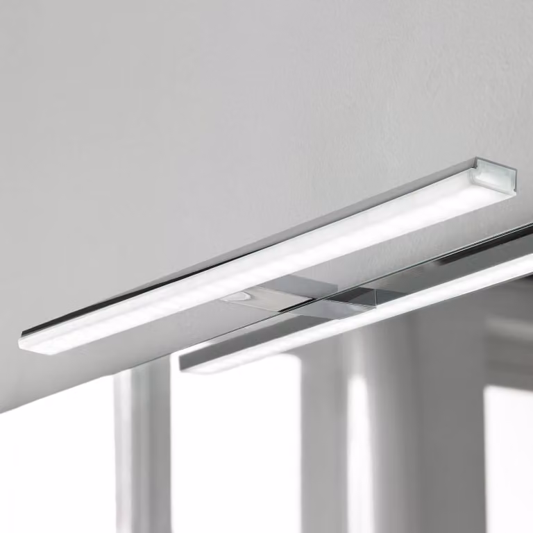 Ebir Applique da parete Pandora, Cromo / Argento, Bagno, Plastica, Moderno, Applique