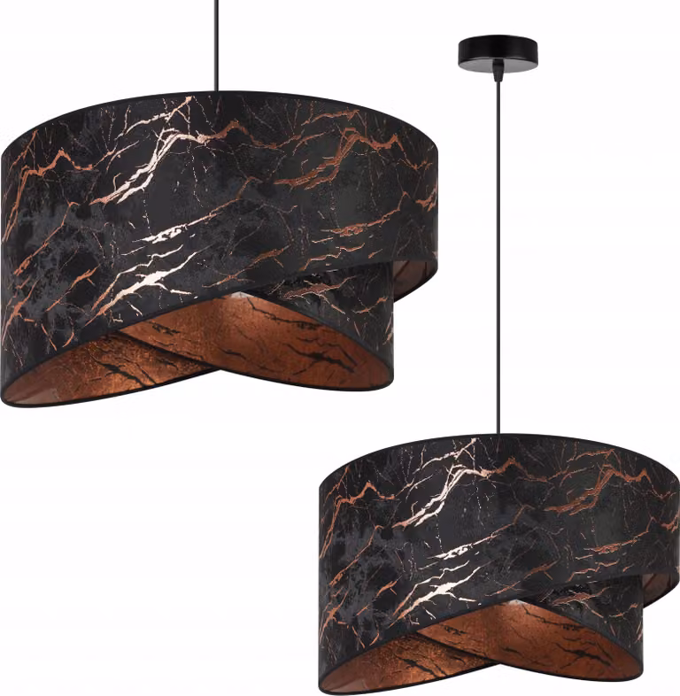 Light-Home Milano paralume lampada a sospensione lampada a sospensione - Werona - Lampada a soffitto industriale per soggiorno camera da letto e sala da pranzo - Lampada a sospensione in metallo con paralume in marmo vellutato - Werona