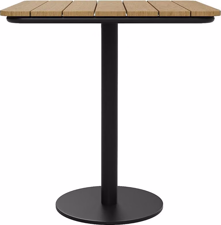 Tavolo da giardino quadrato L.70 cm - Polywood e metallo - Nero - LYLIOS de MYLIA