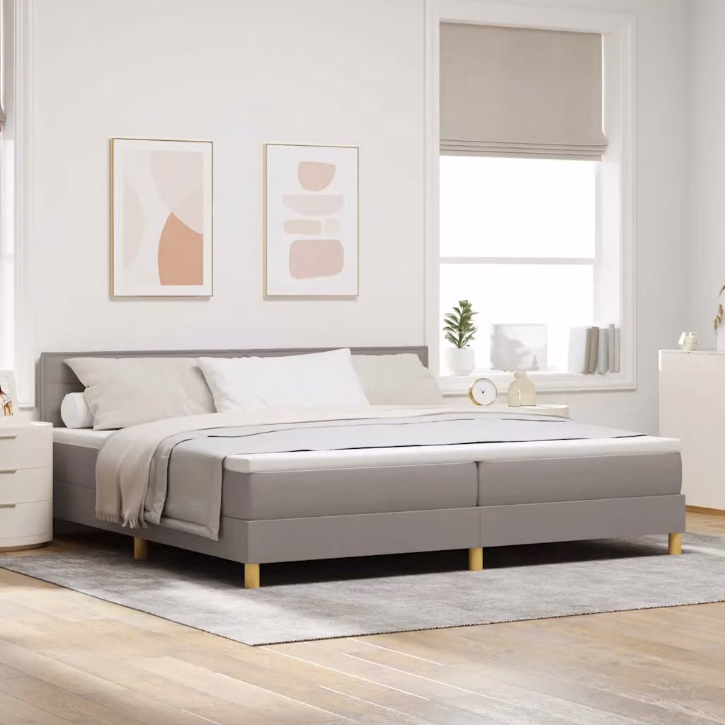 Letto ibrido con materasso vidaXL in tessuto beige e grigio L/P: 200 x 200 cm, H: 280 cm