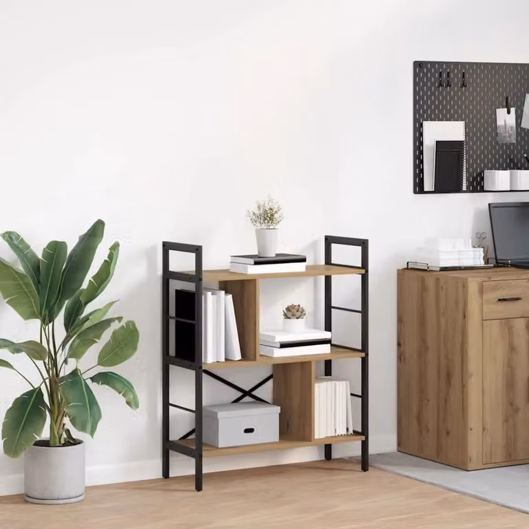 Libreria vidaXL in stile industriale con 5 ripiani, colore marrone, L 75 cm x P 30 cm x H 91 cm