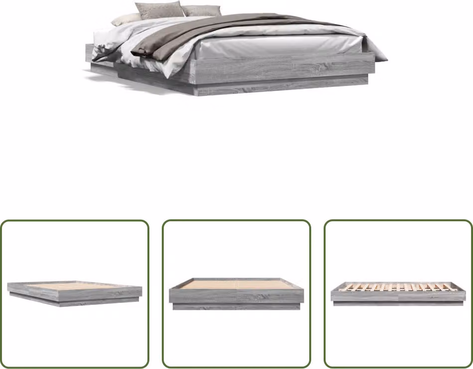 The Living Store Giroletto grigio Sonoma 120x200 cm in materiale ligneo
