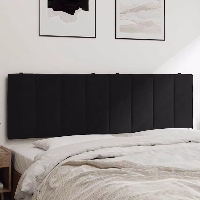 vidaXL Cuscino Testiera Hanko in Velluto Nero, L: 160 cm